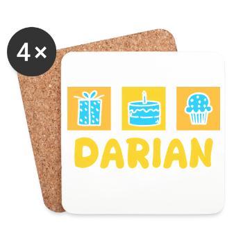Darian comme prénom - Dessous de verre (lot de 4) - blanc - Devant
