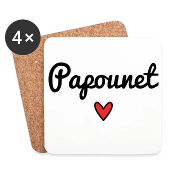 PAPOUNET. DAD. FATHER'S DAY. HAPPY FATHER'S DAY - Coasters (set of 4) - white - Front