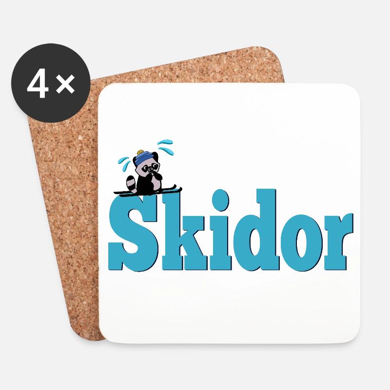 Ski - Untersetzer (4er-Set) - Weiß