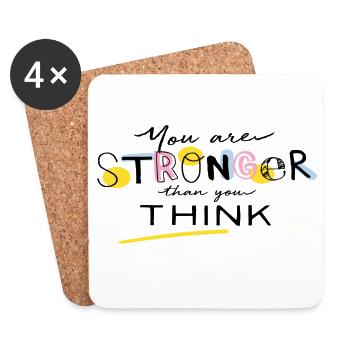 You are stronger than you think - Coasters (set of 4) - white - Front