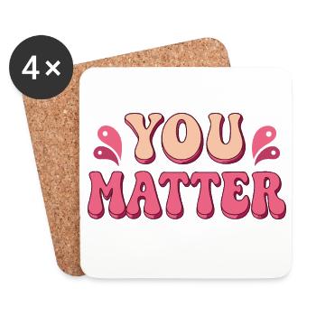 You Matter Pop-Art-Typografie - Untersetzer (4er-Set) - Weiß - Vorne