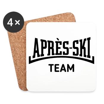 Après-Ski – Team (Apres Ski / Konkav / Black) - Untersetzer (4er-Set) - Weiß - Vorne