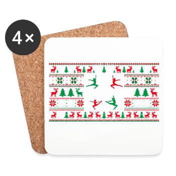 Gymnastics Gift Women - Gymnastics Christmas Gymnasti - Dessous de verre (lot de 4) - blanc - Devant