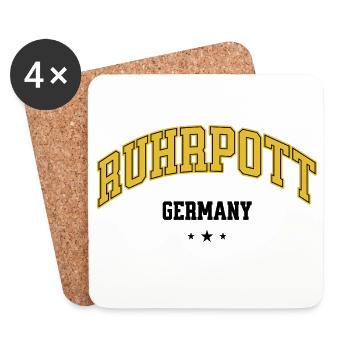 Ruhrpott Germany Schriftzug Ruhrgebiet Heimat - Untersetzer (4er-Set) - Weiß - Vorne
