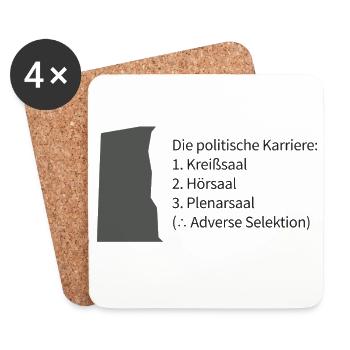 Politische Karriere: Kreissaal Hörsaal - Untersetzer (4er-Set) - Weiß - Vorne