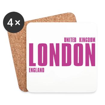 Pink London Typography T-shirt - Untersetzer (4er-Set) - Weiß - Vorne