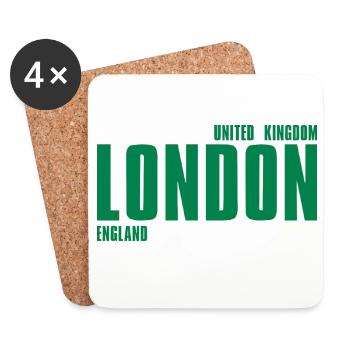 Londres – Angleterre Lyric Design - Dessous de verre (lot de 4) - blanc - Devant