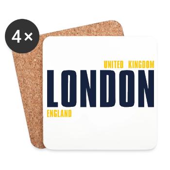 Londres – Angleterre Lyric Design - Dessous de verre (lot de 4) - blanc - Devant