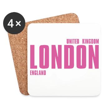 Londres – Angleterre Lyric Design - Dessous de verre (lot de 4) - blanc - Devant