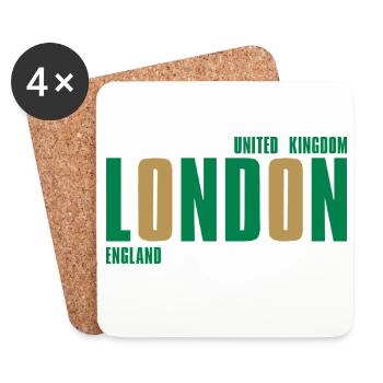 Londres – Angleterre Lyric Design - Dessous de verre (lot de 4) - blanc - Devant