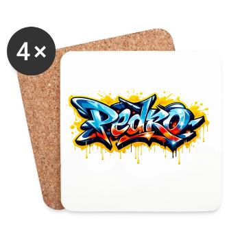 PEDRO-GRAFFITI-NAME FÜR PERFEKTES GESCHENK DRUCKBAR - Untersetzer (4er-Set) - Weiß - Vorne