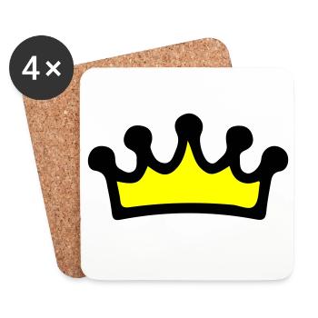 Symbole de la couronne - Dessous de verre (lot de 4) - blanc - Devant
