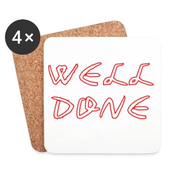 WELL_DONE - Coasters (set of 4) - white - Front