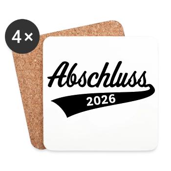 Abschluss 2026 (Schulabschluss / Black) - Untersetzer (4er-Set) - Weiß - Vorne
