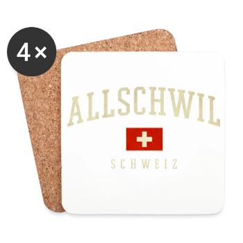 Allschwil Schweiz Vintage Emblem - Untersetzer (4er-Set) - Weiß - Vorne