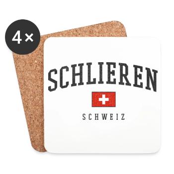 Schlieren – identité suisse de Zurich - Dessous de verre (lot de 4) - blanc - Devant