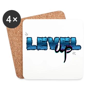 Level Up, Birthday - Coasters (set of 4) - white - Front