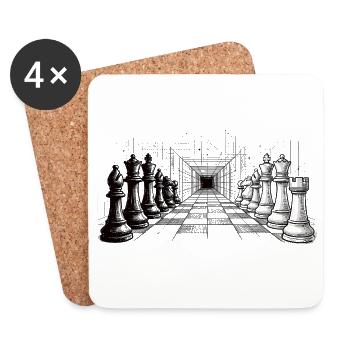 Schach Strategie – Endlose Perspektive - Untersetzer (4er-Set) - Weiß - Vorne