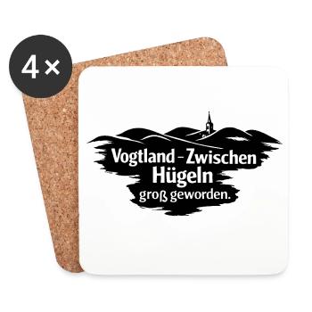 Vogtland - zwischen Huegeln - Untersetzer (4er-Set) - Weiß - Vorne
