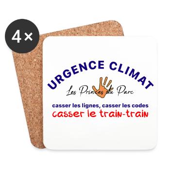 Urgence_climat_casser_le_train-train - Dessous de verre (lot de 4) - blanc - Devant