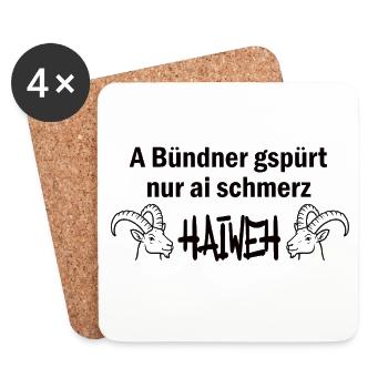 Les Grisons ne se sentent que des sentiments de schéma - Dessous de verre (lot de 4) - blanc - Devant