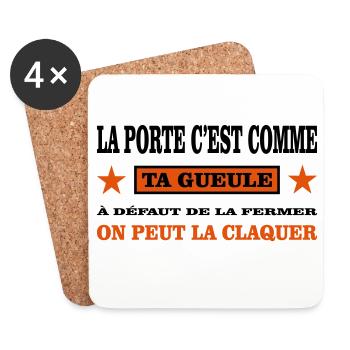 Ta Gueule  - Dessous de verre (lot de 4) - blanc - Devant