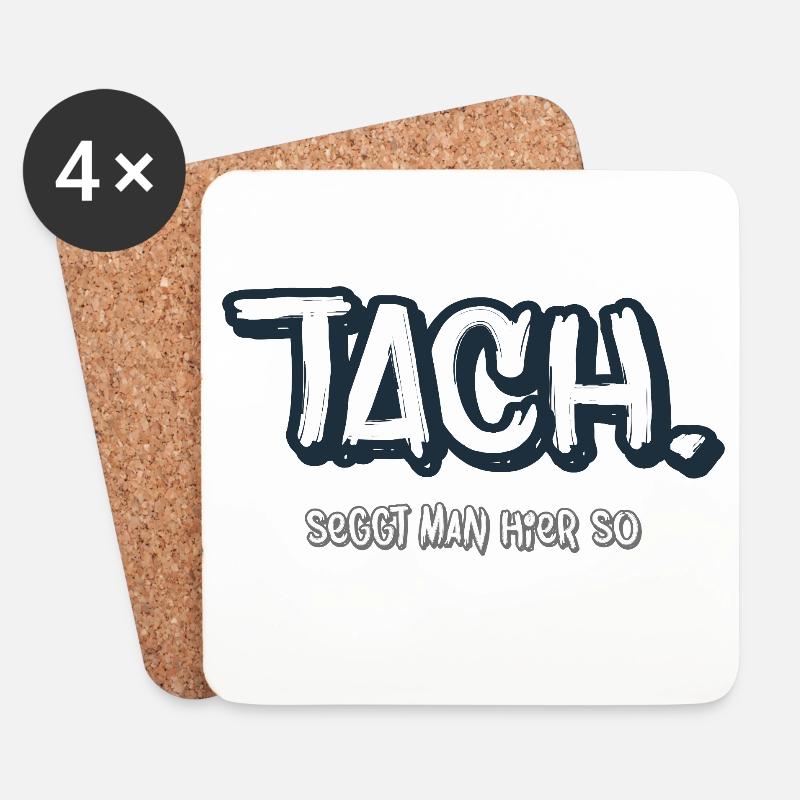Tach. Typografie  Norddeutscher Humor - Untersetzer (4er-Set) - Weiß