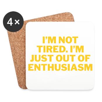 No more enthusiasm saying - Coasters (set of 4) - white - Front