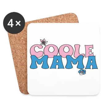 Maman cool - Dessous de verre (lot de 4) - blanc - Devant