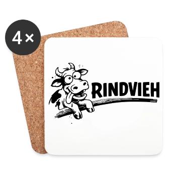 Rindvieh - Untersetzer (4er-Set) - Weiß - Vorne