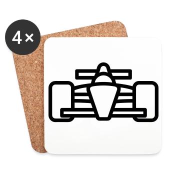 Race Car - Coasters (set of 4) - white - Front