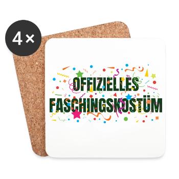 Costume officiel de carnaval - Dessous de verre (lot de 4) - blanc - Devant