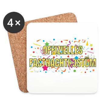 Offizielles Fastnachtkostüm - Untersetzer (4er-Set) - Weiß - Vorne