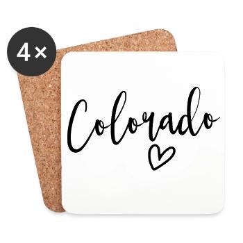 Colorado Heart Women’s Love Colorado - Dessous de verre (lot de 4) - blanc - Devant