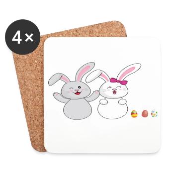 Cuddly bunny - Coasters (set of 4) - white - Front