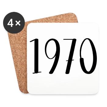 1970 - Dessous de verre (lot de 4) - blanc - Devant