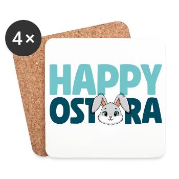 Happy Ostara Rabbit Bunny Easter Ostara - Coasters (set of 4) - white - Front