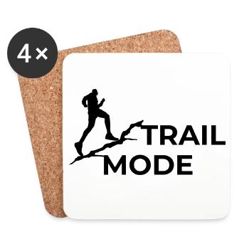 Trail Mode - Trailrunning Design Berglauf - Untersetzer (4er-Set) - Weiß - Vorne