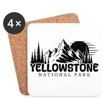 Yellowstone National Park Love Hiking - Coasters (set of 4) - white - Front