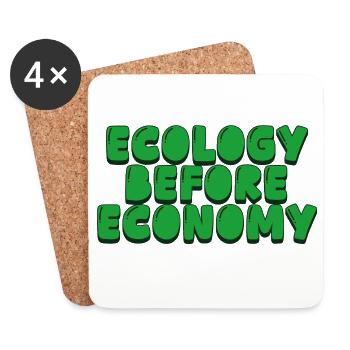 Écologie avant économie - Dessous de verre (lot de 4) - blanc - Devant