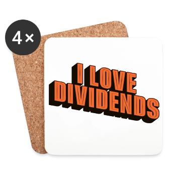 J’adore les dividendes - Dessous de verre (lot de 4) - blanc - Devant