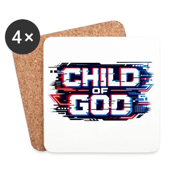 Child of God Glitch Streetwear - Untersetzer (4er-Set) - Weiß - Vorne