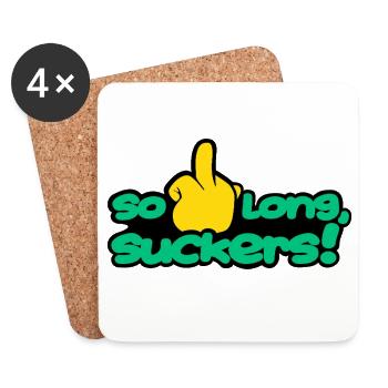 solongsuckers2_green - Coasters (set of 4) - white - Front
