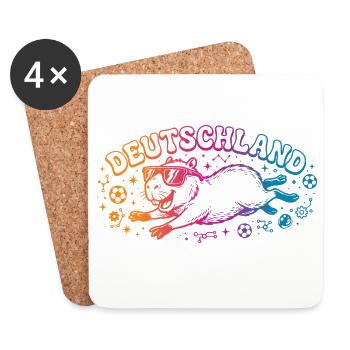 Deutschland Fussball Capybara - Untersetzer (4er-Set) - Weiß - Vorne