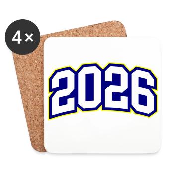 Année 2026 - Dessous de verre (lot de 4) - blanc - Devant
