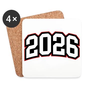 Année 2026 - Dessous de verre (lot de 4) - blanc - Devant