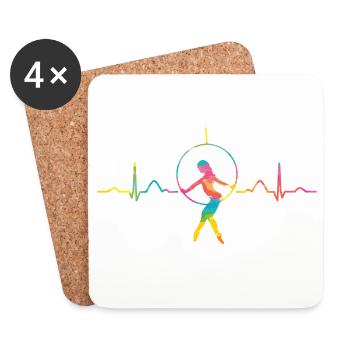 Aerialist Heartbeat Aerial Ring Lyra Air Ring - Coasters (set of 4) - white - Front