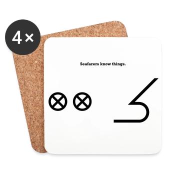 Bug Bow - Seefahrt Segeln Schiffe Kapitän - Untersetzer (4er-Set) - Weiß - Vorne
