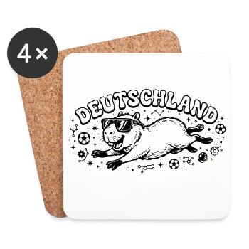 Deutschland Capybara - Untersetzer (4er-Set) - Weiß - Vorne