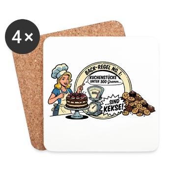Kuchen - Untersetzer (4er-Set) - Weiß - Vorne